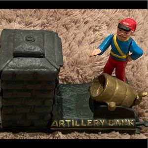 Vintage Cast Iron Artillery Bank